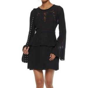 IRO Bell Sleeve Black Mini Dress
